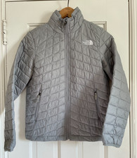 North Face Youth M 10-12 Lightweight Puffer Jacket, Zip, Boy, Girl, Gray