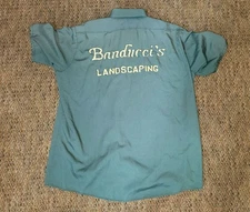 Vintage 1960's Chain Stitched " Banducci's Landscaping" Work Shirt.