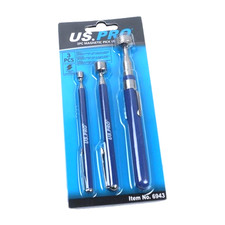 US PRO 3pc Magnetic Pick Up Tool Set 2lb 5lb 10lb Extending Magnet 6943