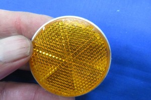 Original HONDA Amber Reflector 6mm Stud Aluminum, Stanley # 072-0170