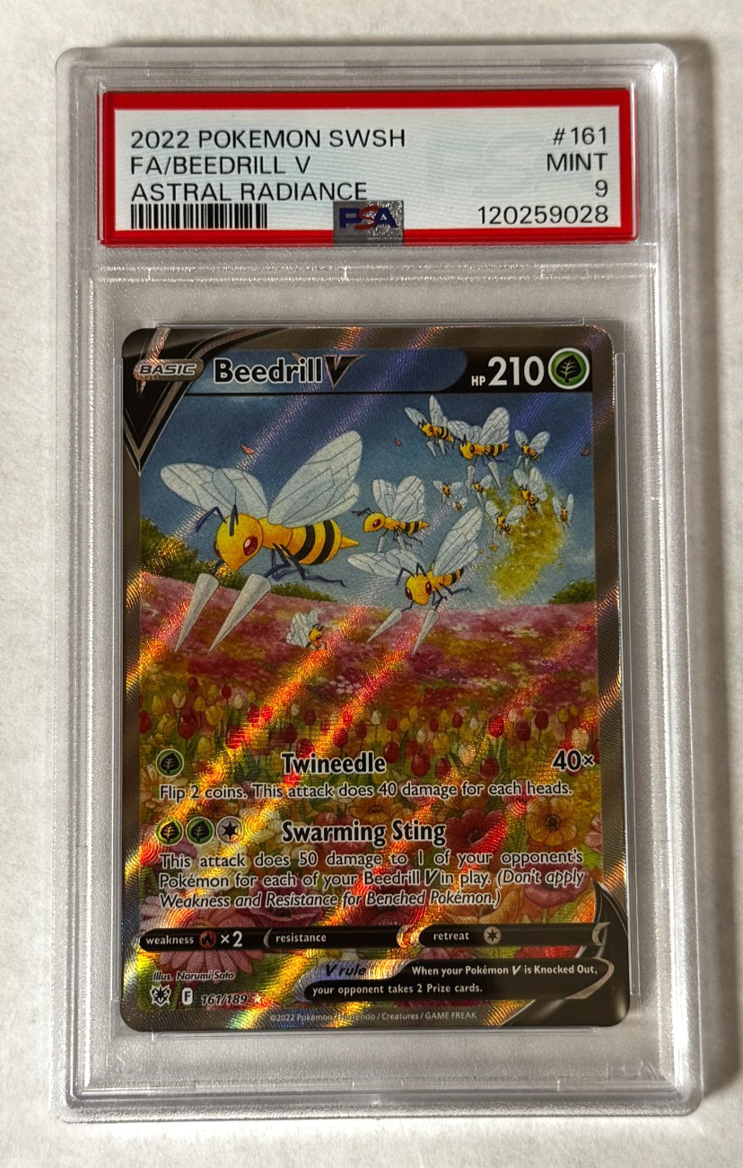 Beedrill V Full Art PSA 9 MINT 2022 Pokemon SWSH Astral Radiance #161/189