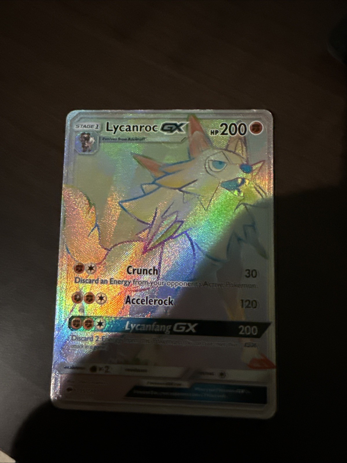 Lycanroc GX 155/147 Burning Shadows Rainbow Secret Rare Pokemon Card NM/LP