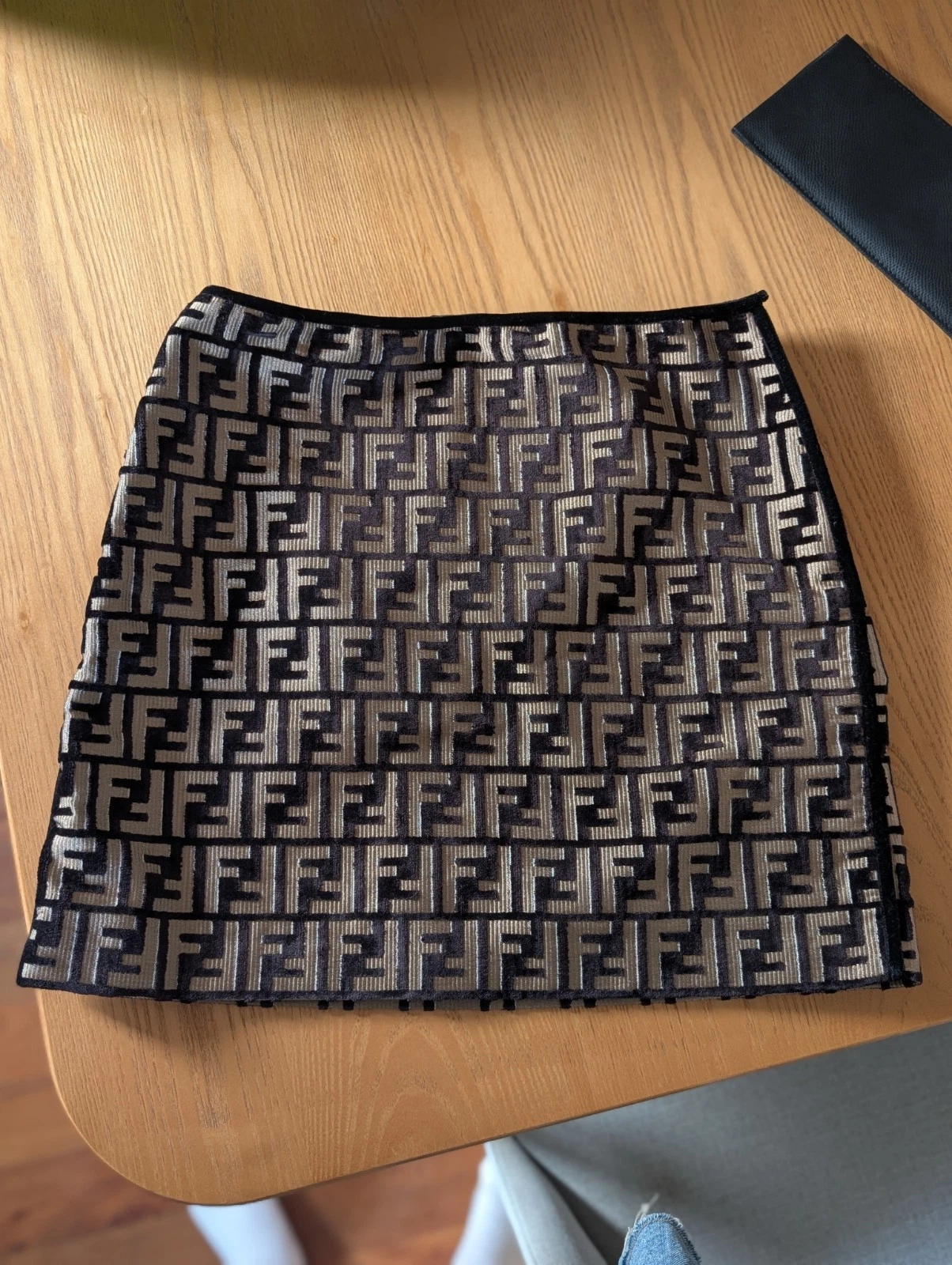 Fendi — Authentic Fendi Zucca Monogram FF Chocolate Mini Skirt Size FR 40