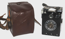 GENOS Rapid Black German Box Viewfinder Film Camera w/ Case -TESTED