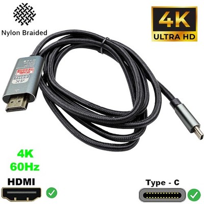 USB-C auf HDMI 2.1 HDTV 4K 60Hz Adapter nylon kabel für Fujitsu Arrows 5G F 51A