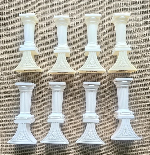 8 Vintage 1970s Wilton Rare Roman Arched Pillars Wedding Cake Columns 4.5"