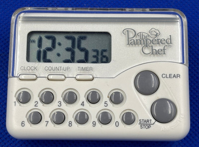 Pampered Chef Clock Timer #1900 Magnetic Clip / Stand   Works!