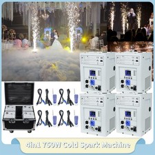 4pcs 750W Sparkler Firework Jet Fountain Cold Spark Machine with Flight Case