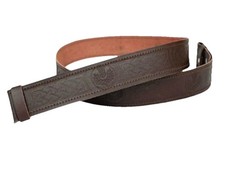 Scottish Leather Kilt Belt Thistle Highland Brown without Buckle Sizes S to 2XL
