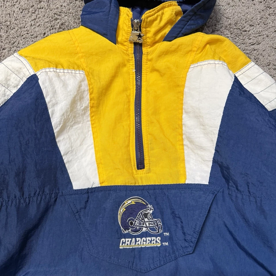 Vintage San Diego Chargers Starter Parka Football Jacket SZ XL Rare Helmet - Image 2 of 4