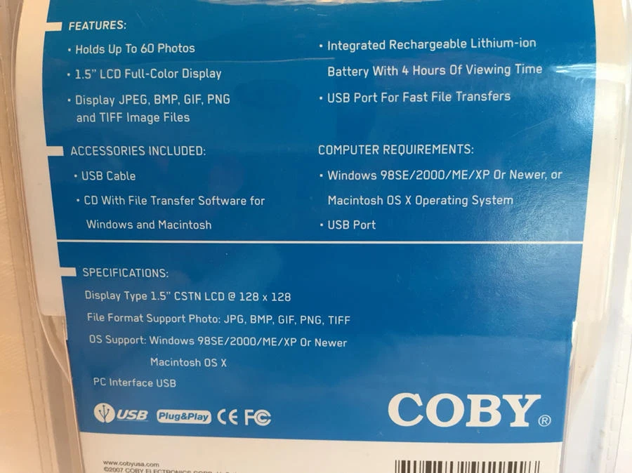 COBY Digital Photo Keychain DP-151 LCD Full Color 60 Photos NEW Sealed Package - Image 3 of 4