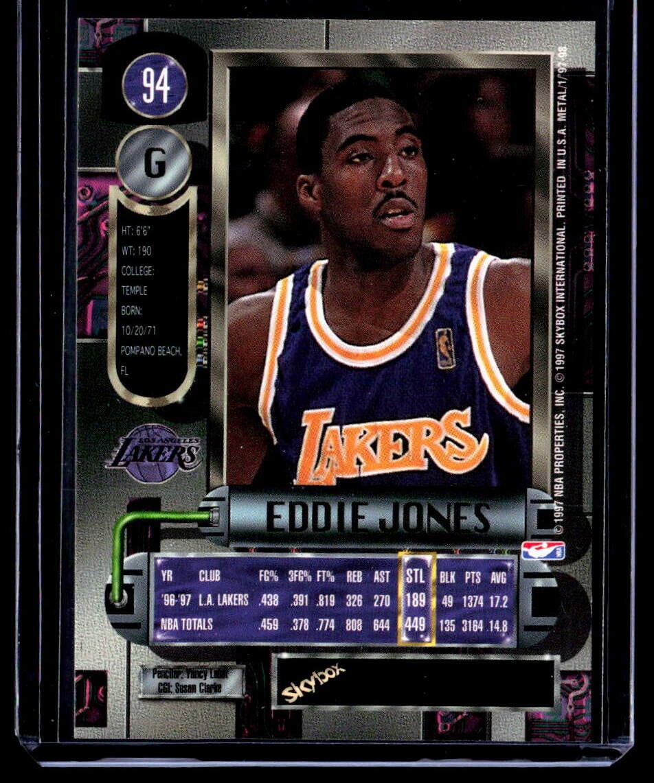 1-1997-98 FLEER METAL UNIVERSE BASE EDDIE JONES LAKERS CARD#94 | eBay
