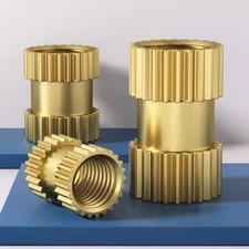 Rändeleinsatzmuttern, 30 Stück M3 x 6 mm (L) x 5 mm (OD) Gewindedruck Messingmuttern