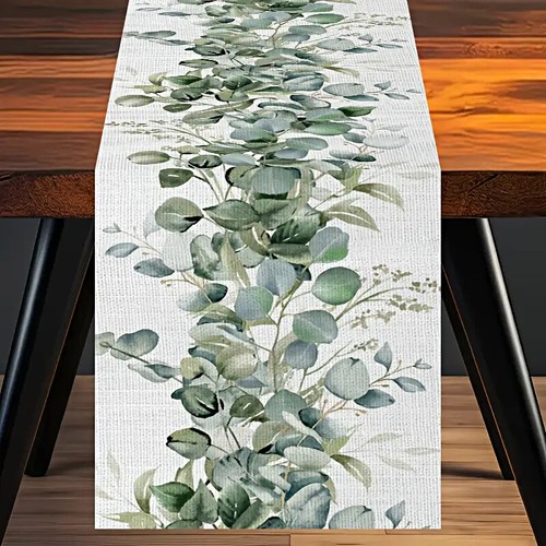 Bohemian Rectangle Table Runner with Leaves Home Dining Wedding Table Decor - 第 1/13 張圖片