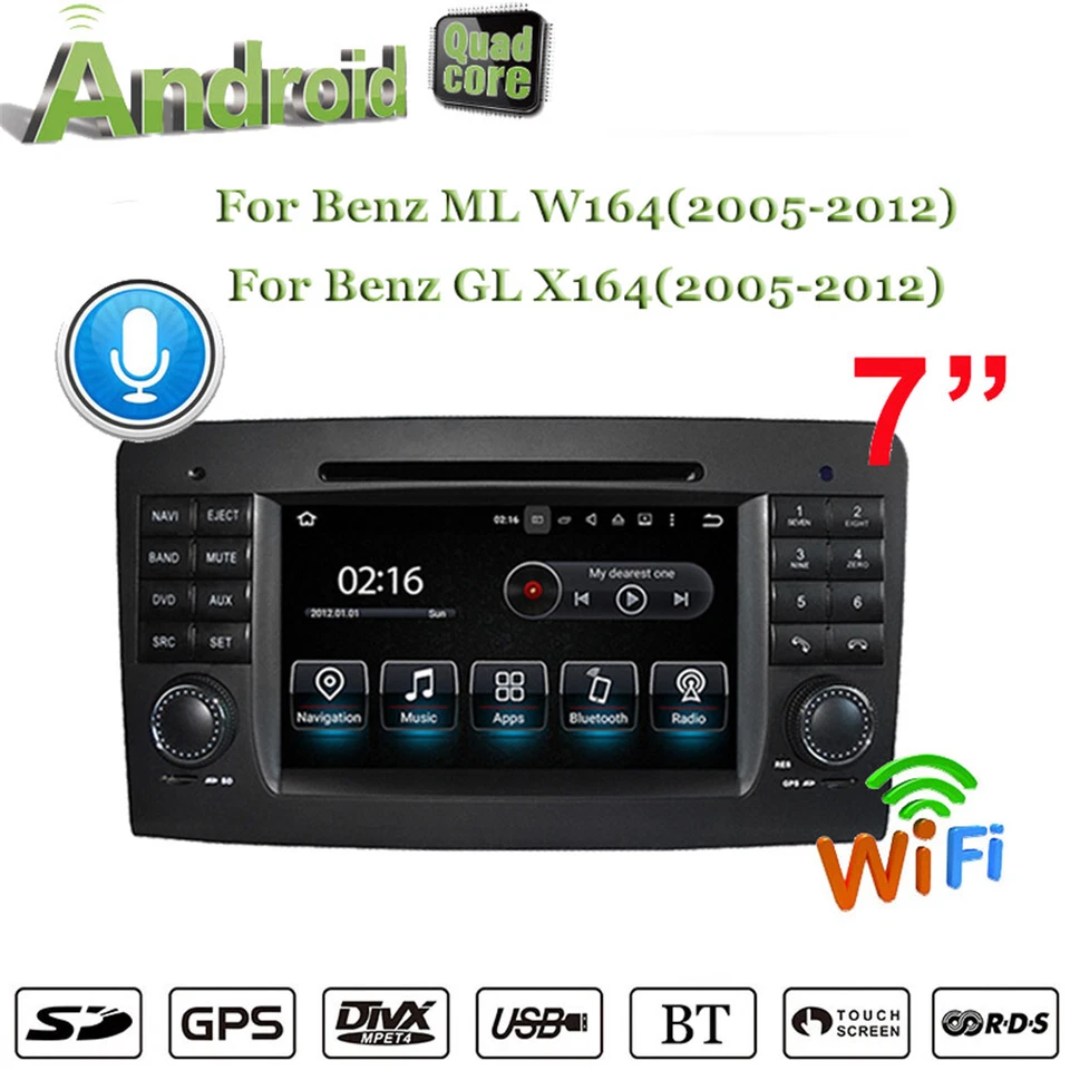 7"Car Media Player for Benz ML W164 GL X164 2005-2012 SWC BT Hands-free WiFi GPS - Image 2 of 4