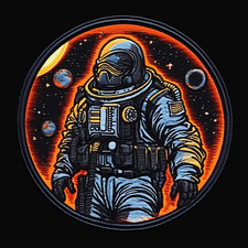 Space Astronaut Patch Embroidered Iron-on Premium Applique Clothing Outer Space