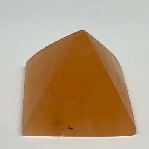 558g, 2.9"x3.5" Orange Selenite/Satin Spar Pyramid Crystal @Morocco, B24199 - Picture 7 of 11
