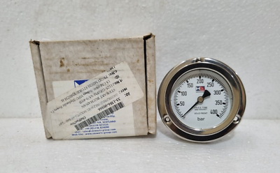 #ad STEWARTS 0 400 BAR PRESSURE GAUGE HEAVY DUTY FRONT FLANGE PANEL MOUNT #3 $98.70