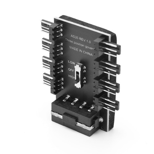 PC Speed Controller Adapter 3-level 12V Power Supply Cooler for 8-way Fans Hot - Afbeelding 4 van 8
