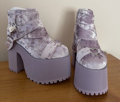 New Cherish Platform Boots from YRU Womens Size 6 Lavendar Rave Festival