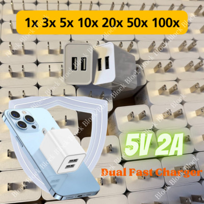 Bulk Lot 5V 2A USB Port Wall Charger Fast Power Adapter Block For iPhone Android