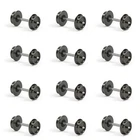 Evemodel 12pcs N Scale 33" Metal Axle DC Wheel Wheelsets for Model Trains Truck