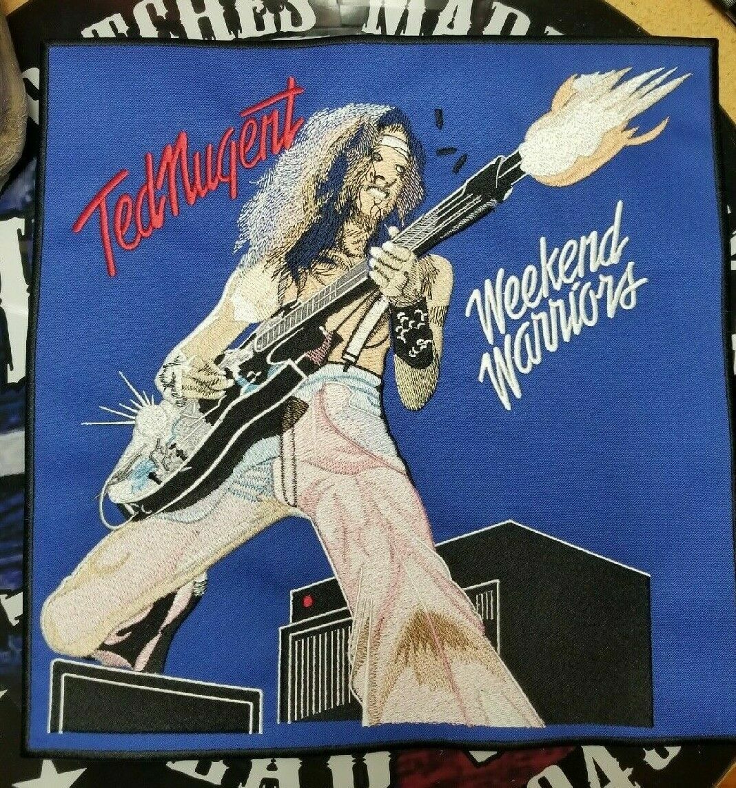 LARGE EMBROIDERED TED NUGENT WEEKEND WARRIORS JB PATCH LARGE EMBROIDERED TED NUGENT WEEKEND WARRIORS JB PATCH