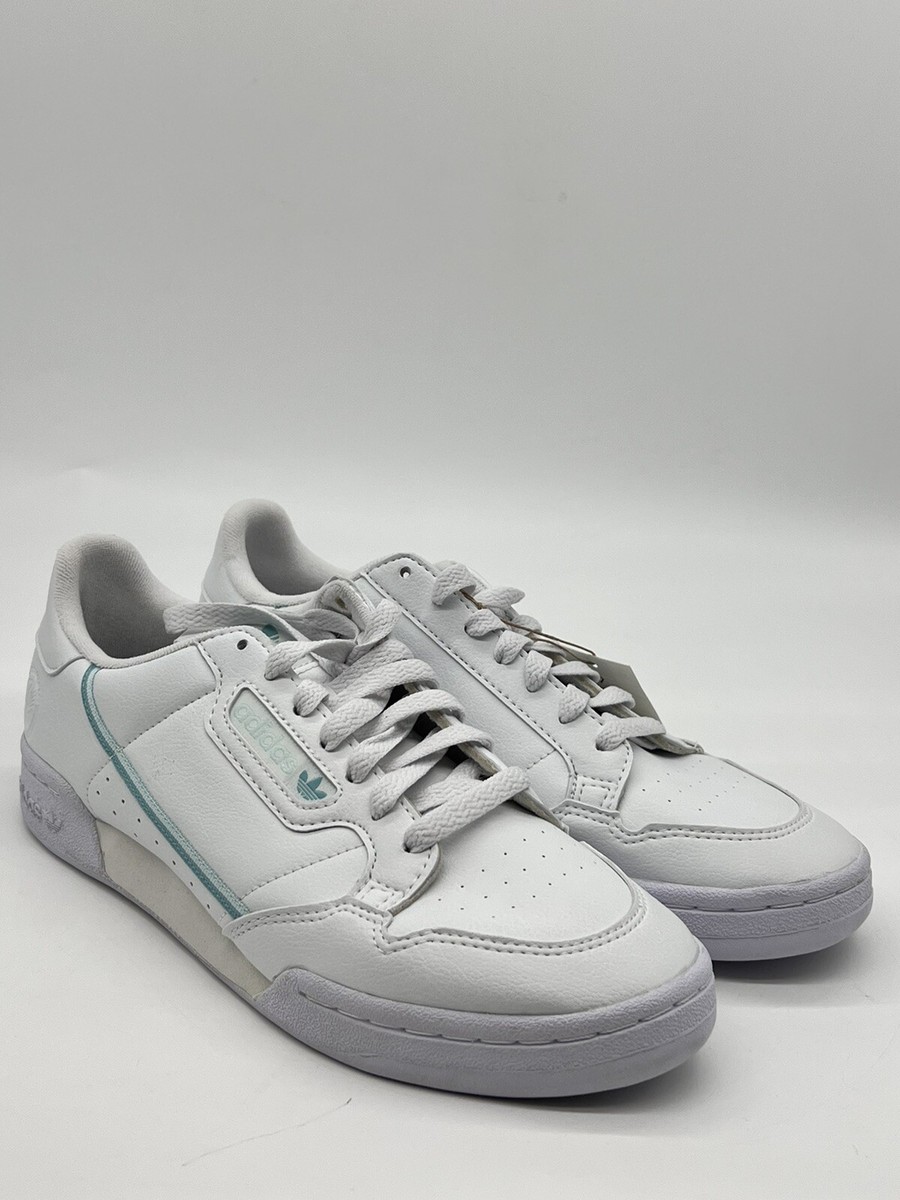adidas originals continental 80 trainers in off white and mint green