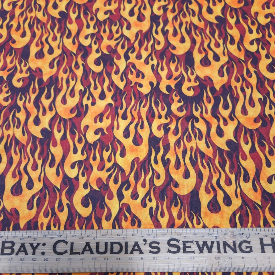 5 Alarmes BTY Dan Morris Quilting Treasures Chamas de Vinho Laranja Vermelho - Imagem 2 de 3