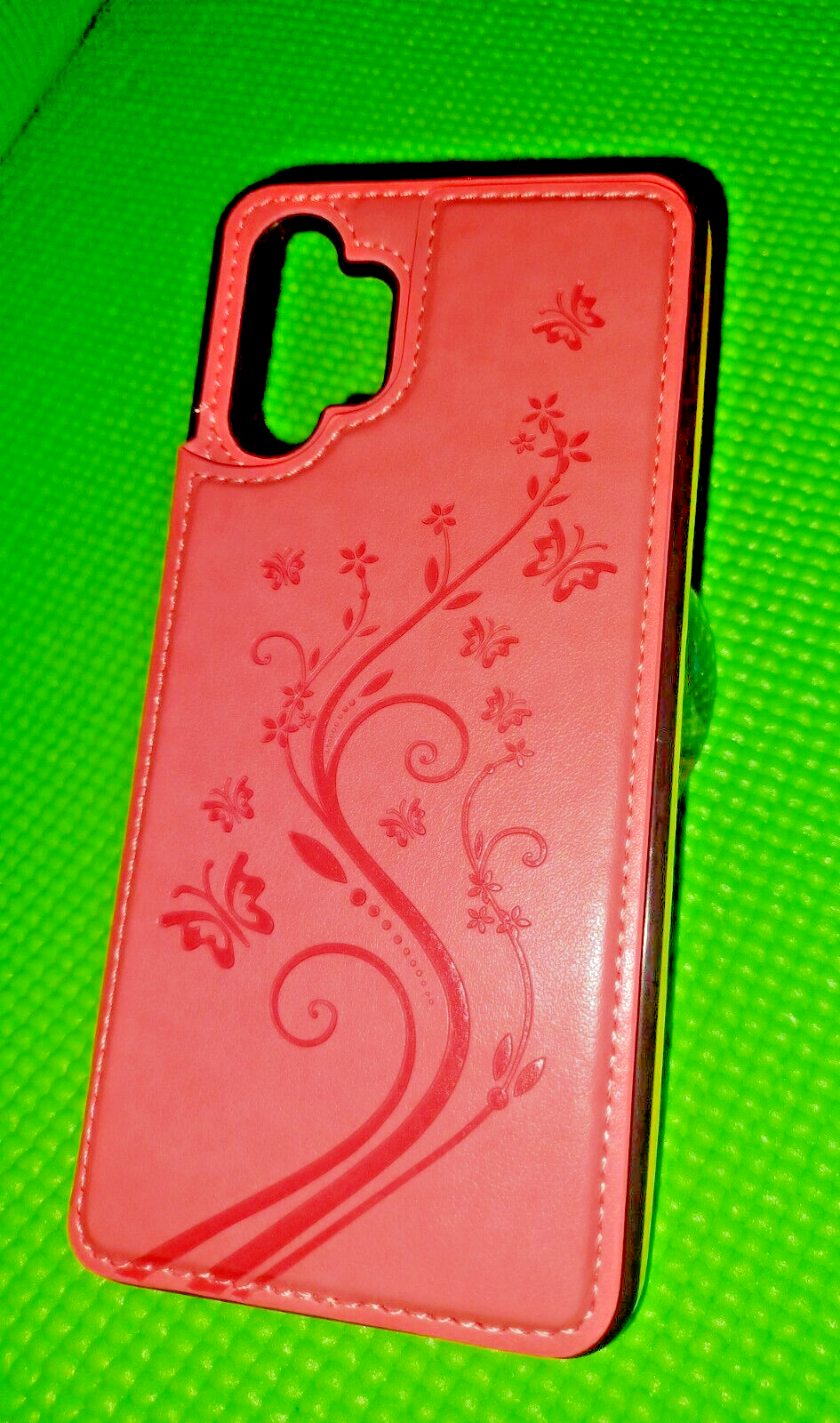 Leather Barbie Pink Butterfly Card Holder Case for Samsung Galaxy A32 5G-image