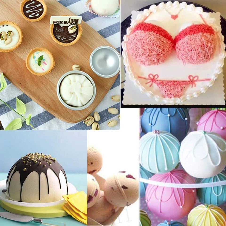 6/20/40x 3D Aluminum Bath Bomb Molds Half Ball Sphere Cake Moulds Baking Pan AU - image 3 of 4