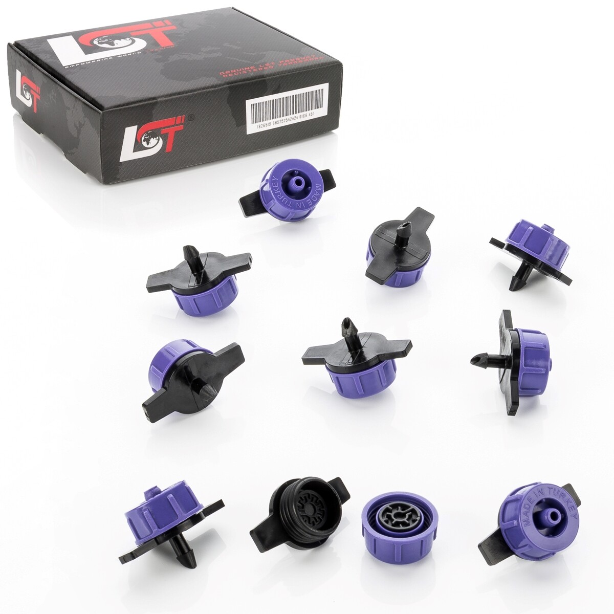 10x Micro Dripper Mini Dropper Garden Irrigation Pressure Regulated Purple 12L/h