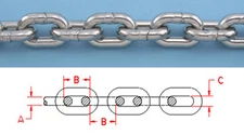 300 ft STAINLESS STEEL 1/4" DIN 766 BBB ANCHOR CHAIN 316L Repl Suncor S0601-0007