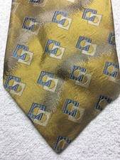XMI MENS TIE GOLD WITH BLUE AND GRAY 4 X 60