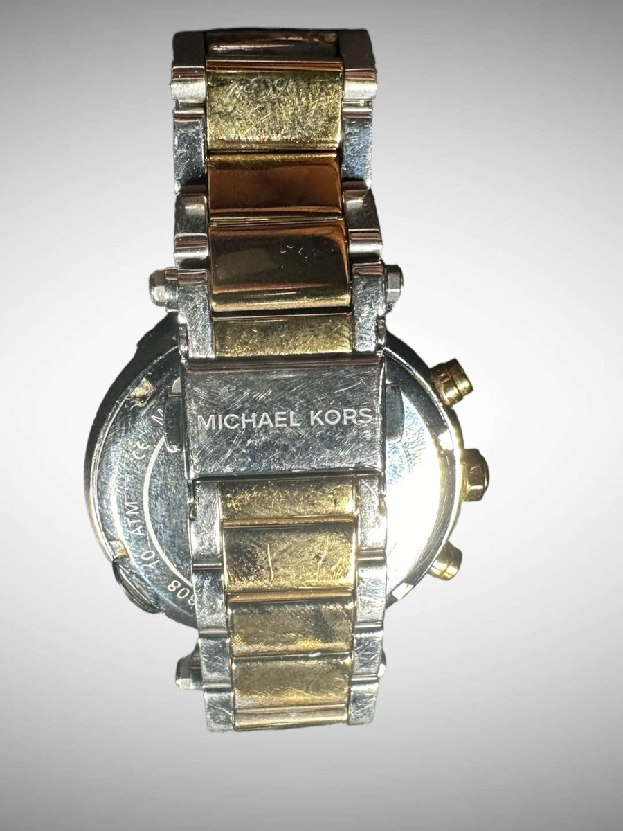 Michael Kors MK5626 Two-Tone Crystal Bezel Chronograph Watch Michael Kors MK5626 Parker Chronograph Two Tone Dial Fashion  main image 4