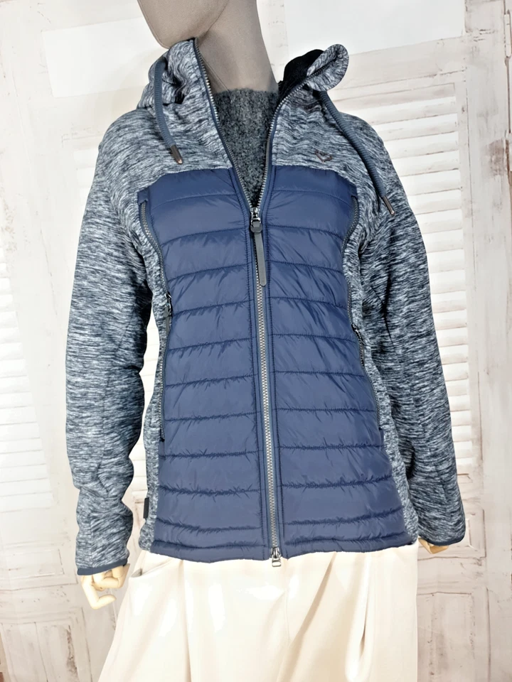 Alife&Kickin Damen Fleecejacke Kapuze Übergang-Jacke warmer Materialmix L/38 - Bild 2 von 4