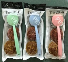 36pcs Stainless Steel Wool Brush Dish Scrubber with 12 pcs Handles