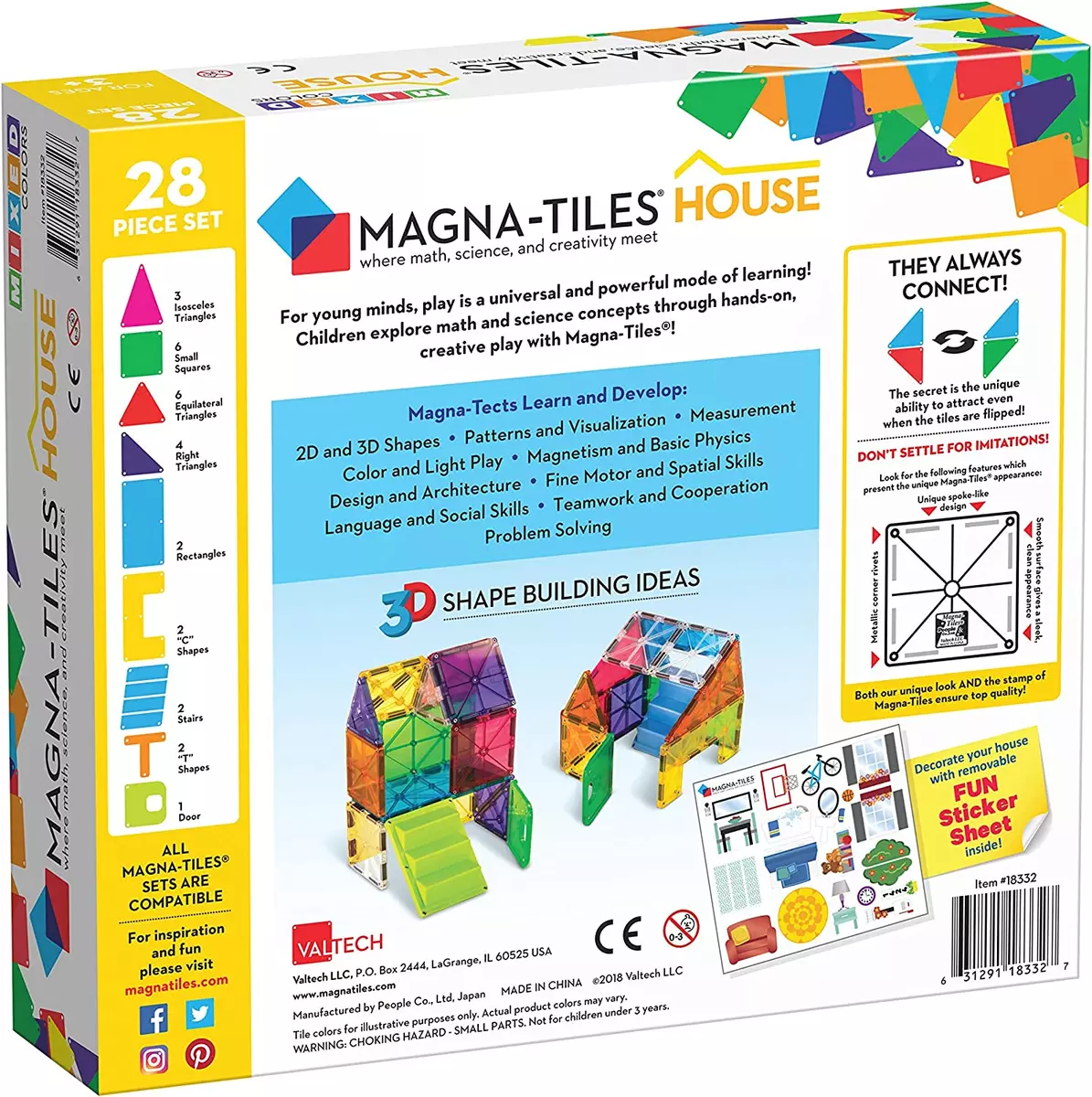Ensemble 28 pi ces Magna Tiles House carreaux de b timent magn tiques 3D 1833