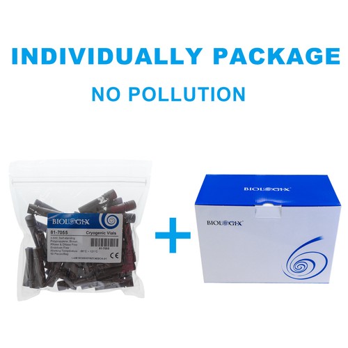 Biologix 0.5ML Cryogenic Vials, Sterile, Brown, 50/Bag, 500/Pack, 2000/Case - Picture 7 of 7