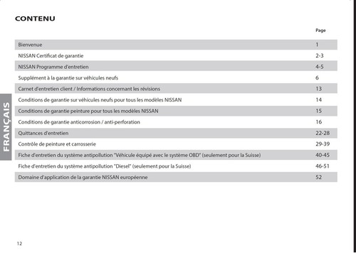 Cuaderno de servicio Nissan Suiza DE FR ITA - Imagen 3 de 7