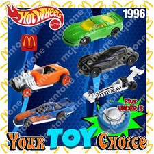 McDonald's 1996 HOT WHEELS Mattel CAR Diecast FLAME Hot Hubs YOUR Toy CHOICE