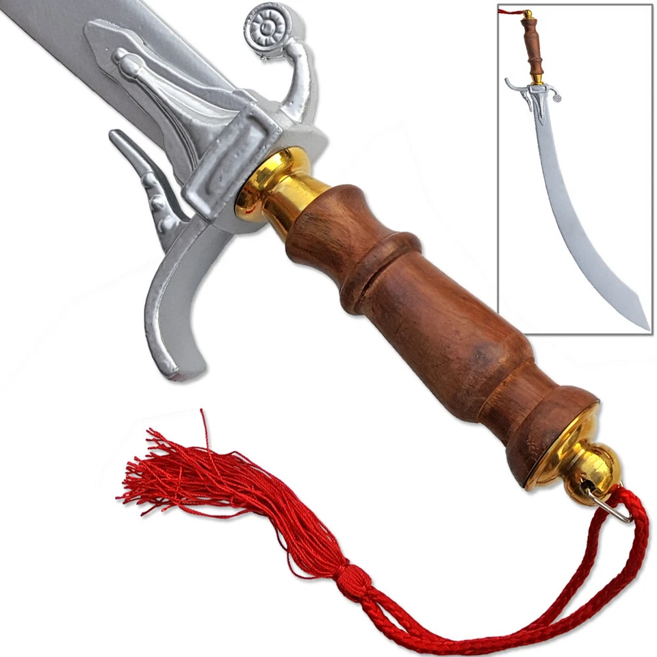 BELLY DANCE BALANCED SICMITAR Silver Finish w/ Natural Wood Hand - Image 2 of 2