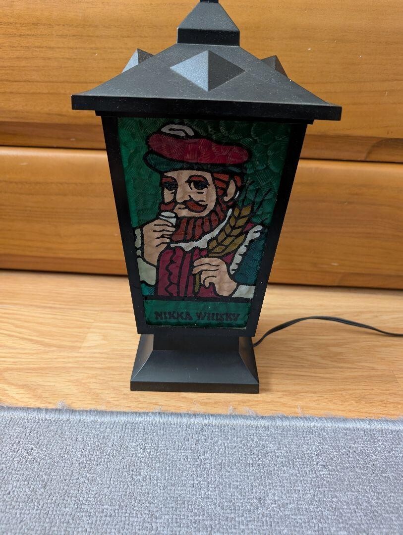 Super Nikka Whisky Lamp Lantern Limited Edition Stained glass 70s