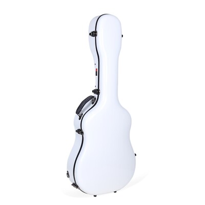 Crossrock Fiberglass Case for 40''/41'' Dreadnought Acoustic Guitar-White
