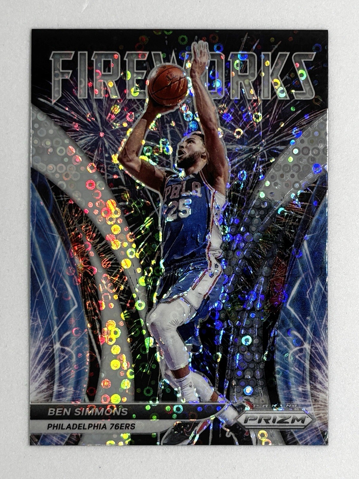2021-22 Panini Prizm - Ben Simmons Fireworks Insert Fast Break Holo Prizm #14