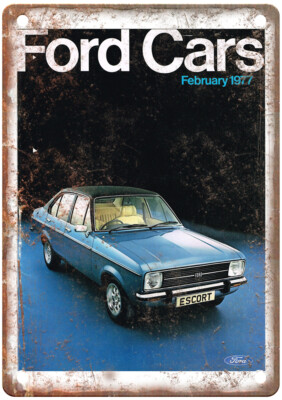 Vintage Ford Cars Feb 77 001 Ad Retro Look Metal Sign A9527