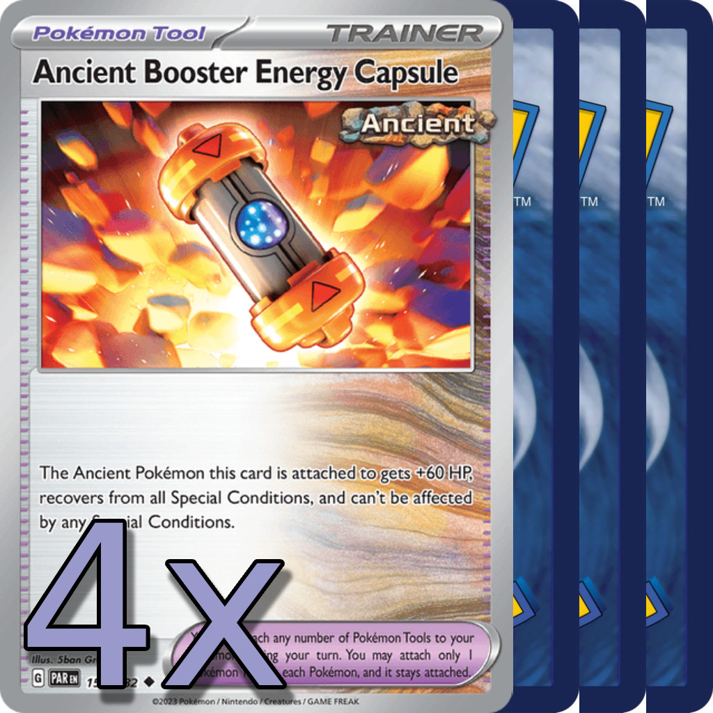 4x Ancient Booster Energy Capsule - NM Playset - Trainer x4 - Pokemon TCG
