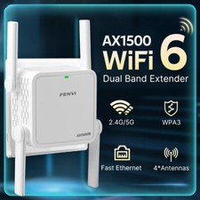 WiFi 6 Repeater 5Ghz AX1500 Extender Signal Booster Dual Band 2.4G/5GHz