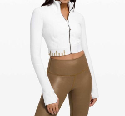 NWOT Lululemon Gold Special Edition Cropped Define Jacket White
