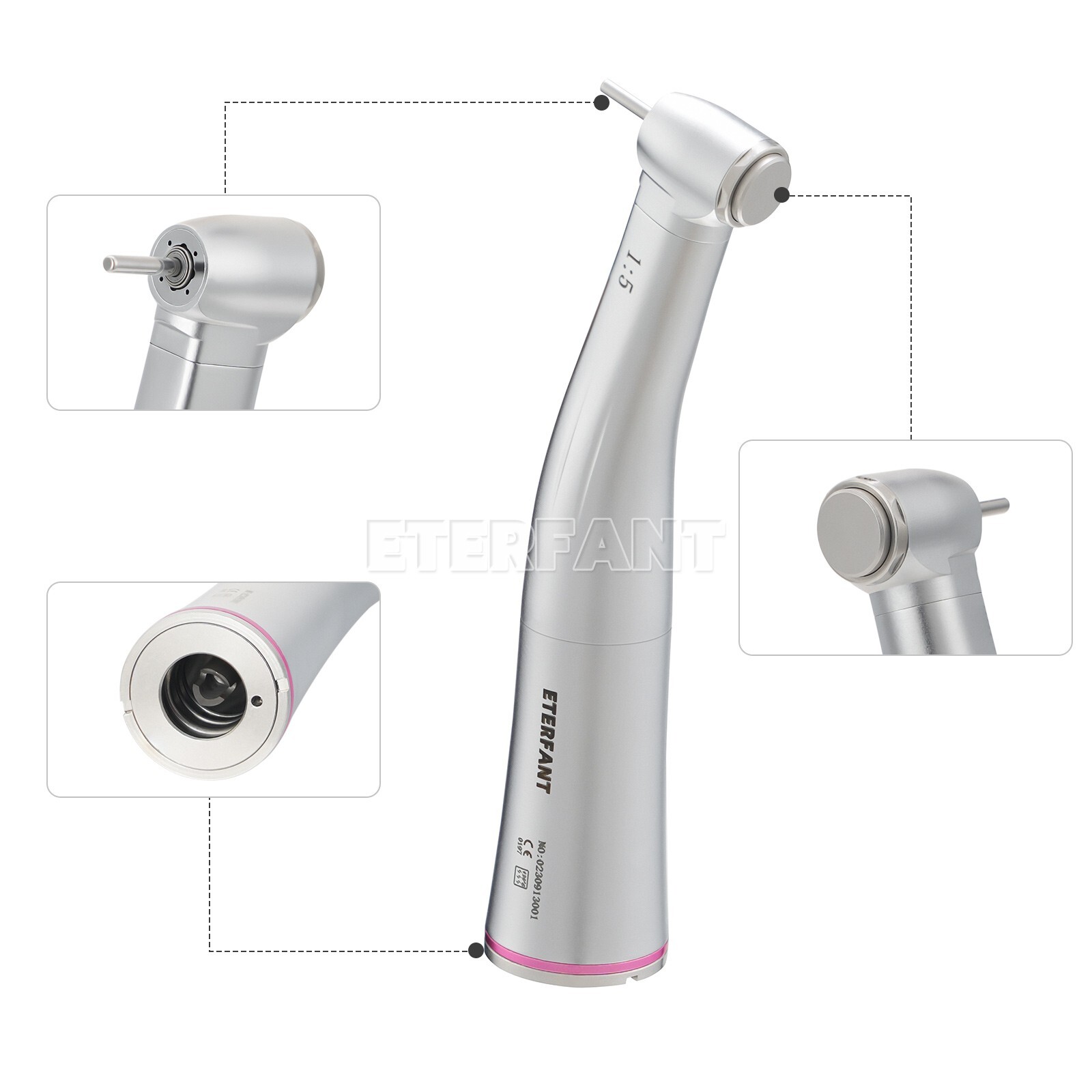 NSK Style Dental 1:1/1:5/20:1 Fiber Optic LED Increasing Contra Angle Handpiece